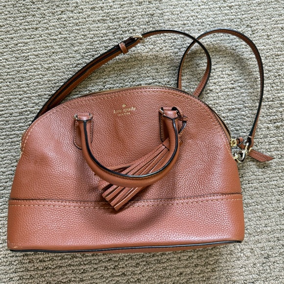 Kate Spade New York Carli McCall Brown Satchel Purse - Cognac Color - Picture 4 of 7